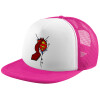 Adult Soft Trucker Hat with Pink/White Mesh (POLYESTER, ADULT, UNISEX, ONE SIZE)