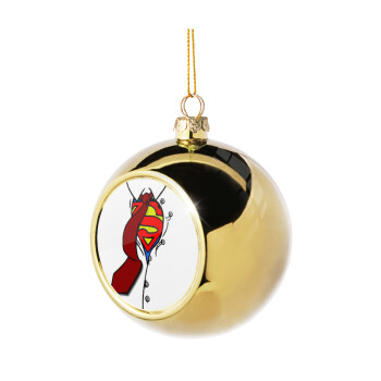 SuperDad, Golden Christmas tree ball ornament 8cm