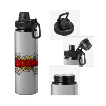 BOOM!!!, Metallic water bottle with safety cap, 850ml aluminum