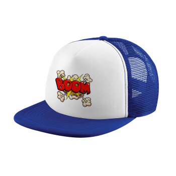 BOOM!!!, Καπέλο Ενηλίκων Soft Trucker με Δίχτυ Blue/White (POLYESTER, ΕΝΗΛΙΚΩΝ, UNISEX, ONE SIZE)