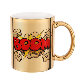 BOOM!!!, Mug ceramic, gold mirror, 330ml