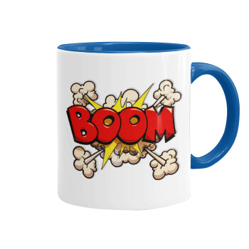 BOOM!!!, Mug colored blue, ceramic, 330ml