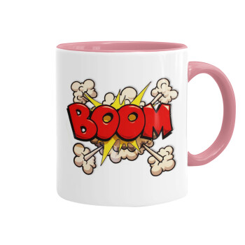 BOOM!!!, Κούπα χρωματιστή ροζ, κεραμική, 330ml