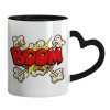 Mug heart black handle, ceramic, 330ml