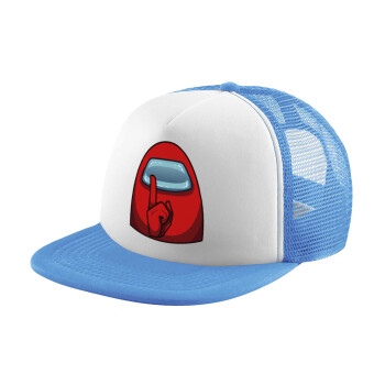 Among US, Child's Soft Trucker Hat with Blue/White Mesh (POLYESTER, CHILD, ONE SIZE)