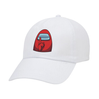 Among US, Adult Baseball Cap White 5-panel (POLYESTER, ADULT, UNISEX, ONE SIZE)