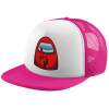 Adult Soft Trucker Hat with Pink/White Mesh (POLYESTER, ADULT, UNISEX, ONE SIZE)