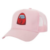 Adult Structured Trucker Hat, with Mesh, PINK (100% COTTON, ADULT, UNISEX, ONE SIZE)