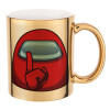 Mug ceramic, gold mirror, 330ml