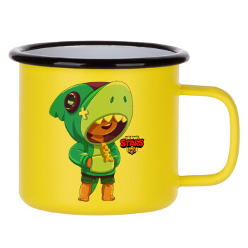 Brawl Stars Leon Shark, Metallic enamel MATT Yellow cup 360ml