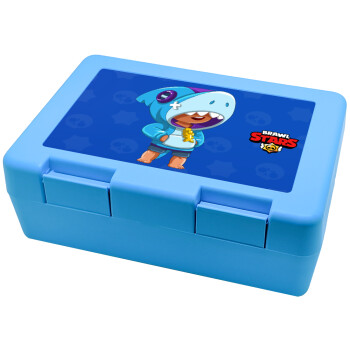 Brawl Stars Leon Shark, Children's cookie container LIGHT BLUE 185x128x65mm (BPA free plastic)