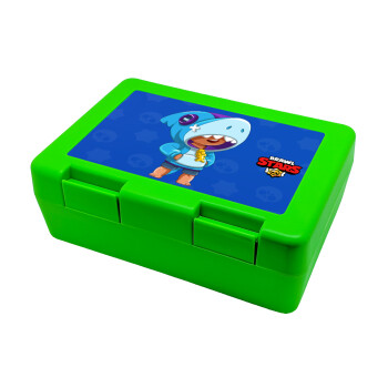 Brawl Stars Leon Shark, Children's cookie container GREEN 185x128x65mm (BPA free plastic)