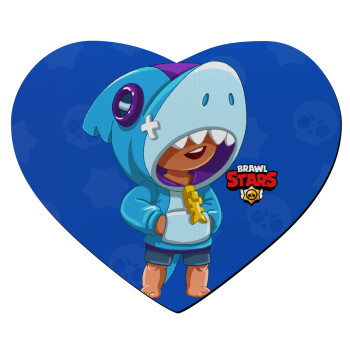 Brawl Stars Leon Shark, Mousepad heart 23x20cm