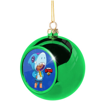 Brawl Stars Leon Shark, Green Christmas tree ornament ball 8cm