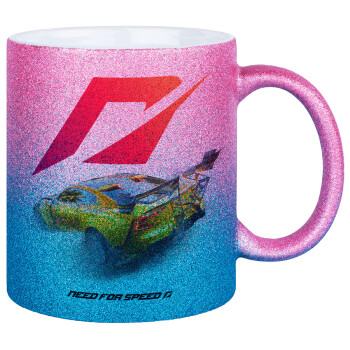 Need For Speed, Κούπα Χρυσή/Μπλε Glitter, κεραμική, 330ml