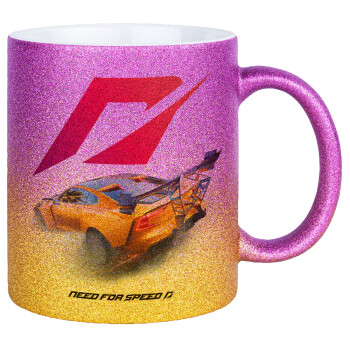 Need For Speed, Κούπα Χρυσή/Ροζ Glitter, κεραμική, 330ml