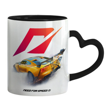 Need For Speed, Mug heart black handle, ceramic, 330ml
