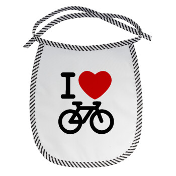 I love Bike, Σαλιάρα μωρού αλέκιαστη με κορδόνι Μαύρη