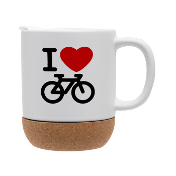 I love Bike, Ceramic coffee mug Cork (MAT), 330ml (1pcs)