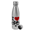 Metallic water bottle, stainless steel, 750ml