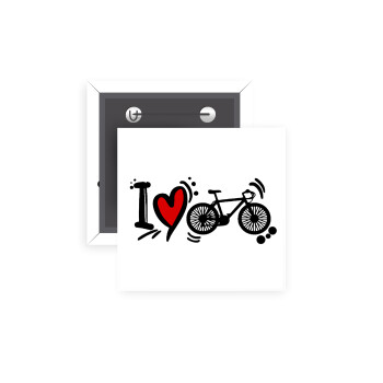 I love my bike, Κονκάρδα παραμάνα τετράγωνη 5x5cm
