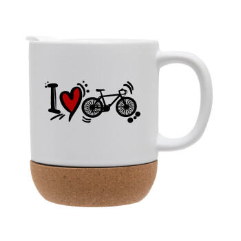 I love my bike, Ceramic coffee mug Cork (MAT), 330ml (1pcs)