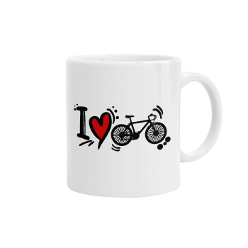I love my bike, Ceramic coffee mug, 330ml (1pcs)
