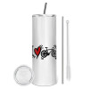 Tumbler stainless steel 600ml, with metal straw & cleaning brush