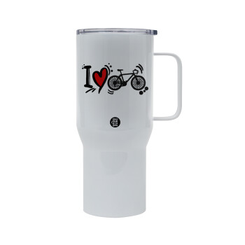 I love my bike, Mega Stainless steel Tumbler with lid, double wall 750L