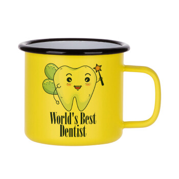 World's Best Dentist, Κούπα Μεταλλική εμαγιέ ΜΑΤ Κίτρινη 360ml