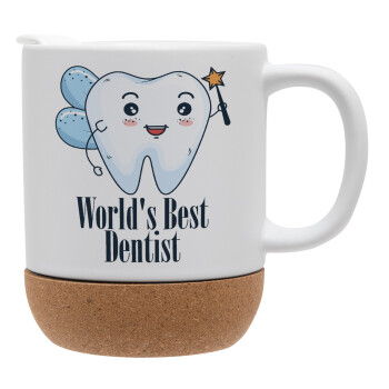 World's Best Dentist, Κούπα, κεραμική με βάση φελού και καπάκι (ΜΑΤ), 330ml (1 τεμάχιο)