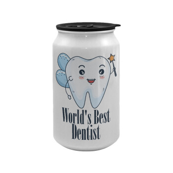 World's Best Dentist, Κούπα ταξιδιού μεταλλική με καπάκι (tin-can) 500ml