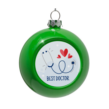 Best Doctor, Green Christmas tree ornament bauble 8cm