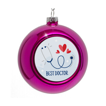 Best Doctor, Purple Christmas tree ornament bauble 8cm