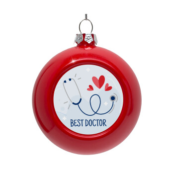 Best Doctor, Red Christmas tree ornament bauble 8cm