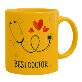 Best Doctor, Κούπα, κεραμική κίτρινη, 330ml (1 τεμάχιο)
