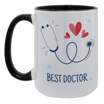 Best Doctor, Κούπα Mega 15oz, κεραμική Μαύρη, 450ml