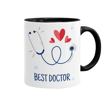 Best Doctor, Κούπα χρωματιστή μαύρη, κεραμική, 330ml