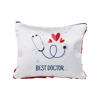 Best Doctor, Red sequin cosmetic bag