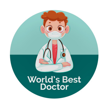 World's Best Doctor, Mousepad Round 20cm