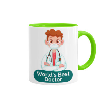 World's Best Doctor, Κούπα χρωματιστή βεραμάν, κεραμική, 330ml