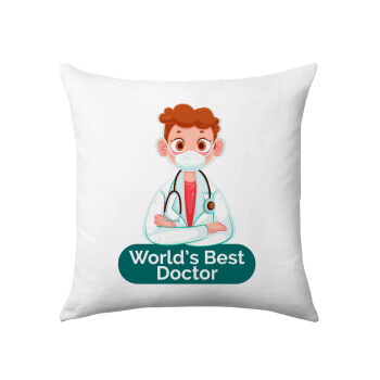 World's Best Doctor, Sofa cushion 40x40cm includes filling