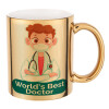 Mug ceramic, gold mirror, 330ml