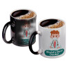 Color changing magic Mug, ceramic, 330ml when adding hot liquid inside, the black colour desappears (1 pcs)