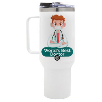 World's Best Doctor, Mega Stainless steel Tumbler with lid, double wall 1,2L