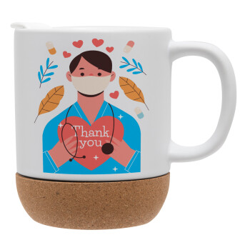 Doctor Thanks You, Ceramic coffee mug Cork (MAT), 330ml (1pcs)