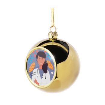 Doctor Thanks You, Χριστουγεννιάτικη μπάλα δένδρου Χρυσή 8cm