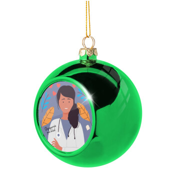 Doctor Thanks You, Χριστουγεννιάτικη μπάλα δένδρου Πράσινη 8cm