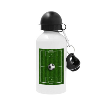 Soccer field, Γήπεδο ποδοσφαίρου, Metal water bottle, White, aluminum 500ml