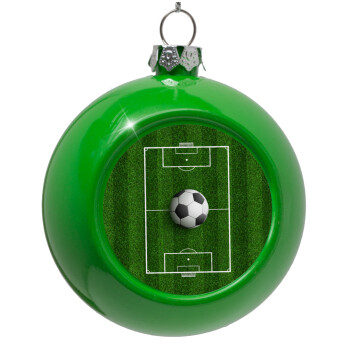 Soccer field, Γήπεδο ποδοσφαίρου, Green Christmas tree ornament bauble 8cm